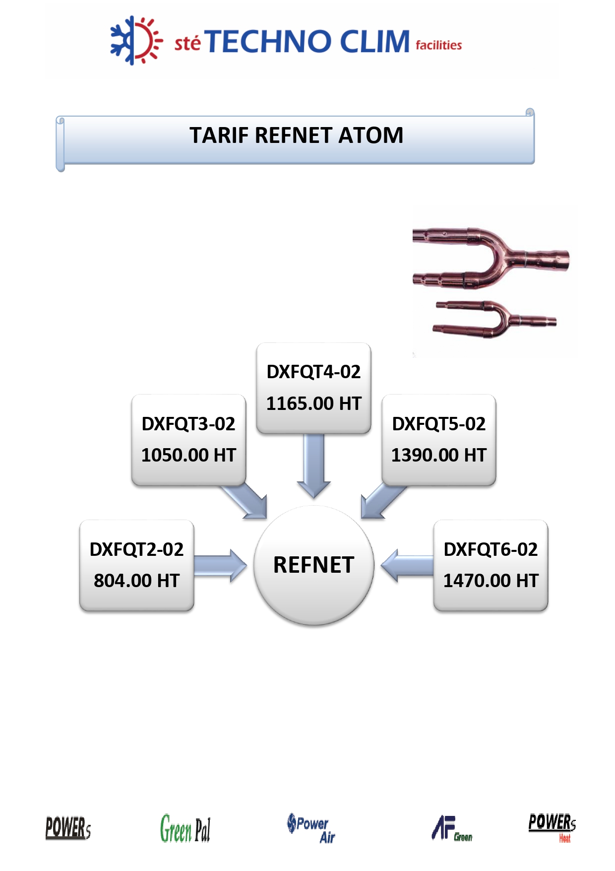 Tarif du produit